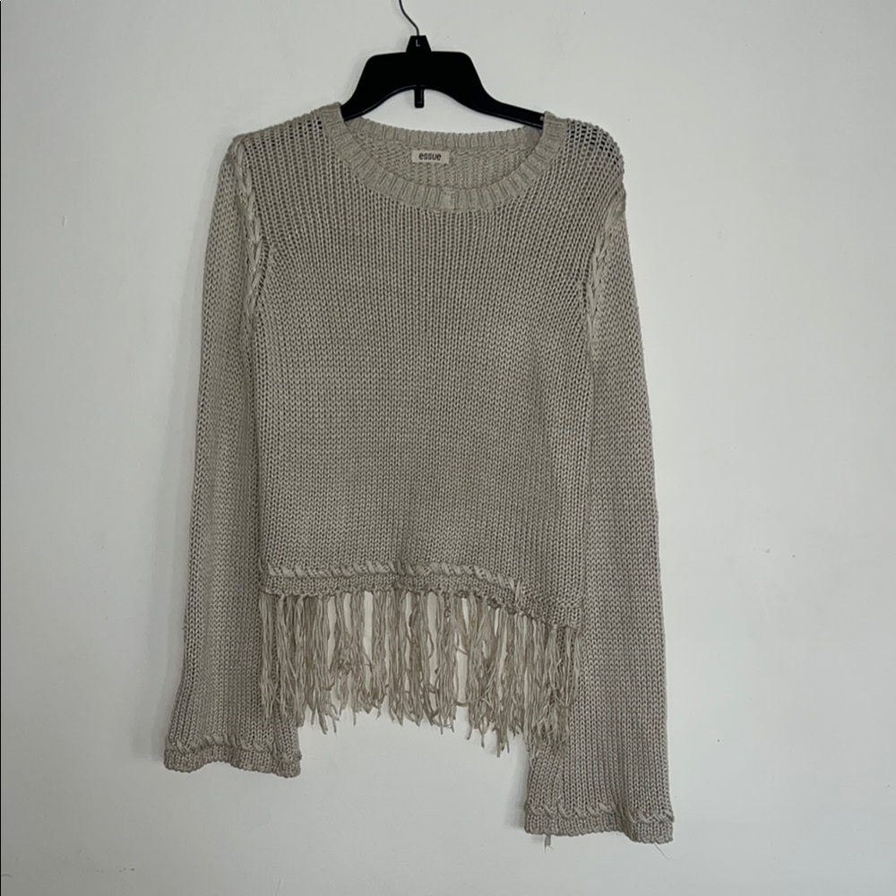 ESSUE Knit Sweater with Fringe Hem